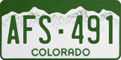 CO license plate AFS491