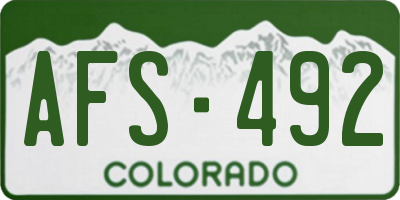 CO license plate AFS492