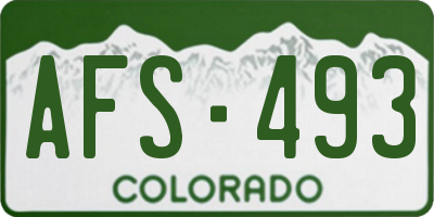 CO license plate AFS493