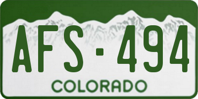 CO license plate AFS494