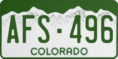 CO license plate AFS496