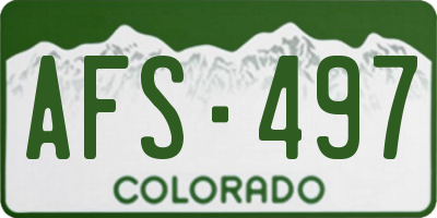 CO license plate AFS497