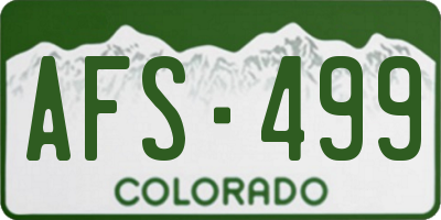 CO license plate AFS499
