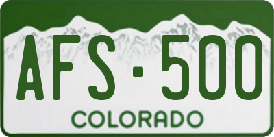 CO license plate AFS500