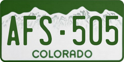 CO license plate AFS505