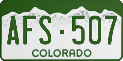 CO license plate AFS507