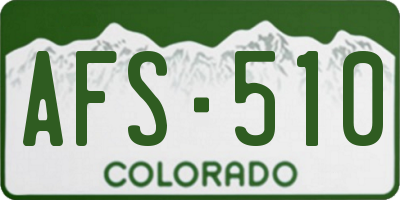 CO license plate AFS510