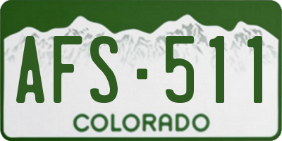 CO license plate AFS511