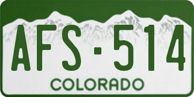 CO license plate AFS514