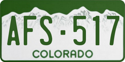 CO license plate AFS517