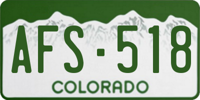 CO license plate AFS518