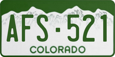 CO license plate AFS521