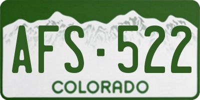 CO license plate AFS522