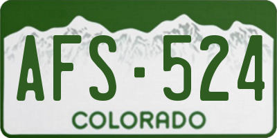 CO license plate AFS524