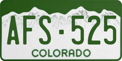 CO license plate AFS525