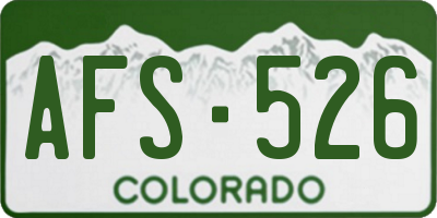 CO license plate AFS526