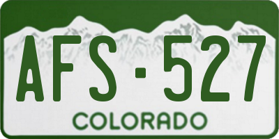 CO license plate AFS527