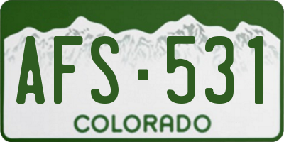 CO license plate AFS531