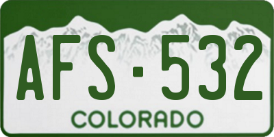 CO license plate AFS532