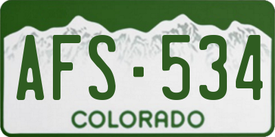 CO license plate AFS534