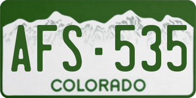 CO license plate AFS535