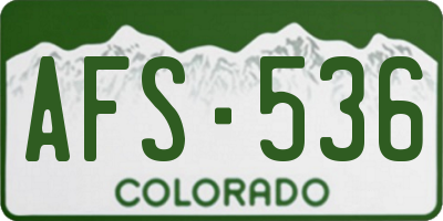 CO license plate AFS536