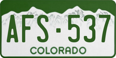 CO license plate AFS537
