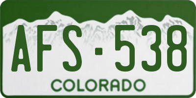 CO license plate AFS538