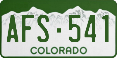 CO license plate AFS541