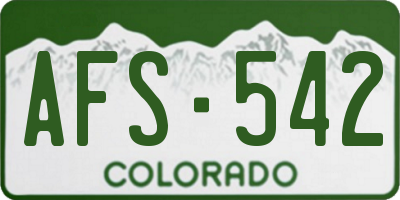 CO license plate AFS542