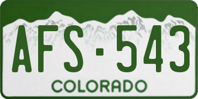 CO license plate AFS543