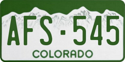 CO license plate AFS545