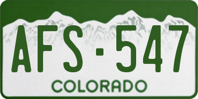 CO license plate AFS547