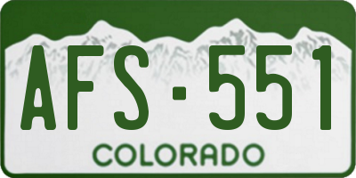 CO license plate AFS551