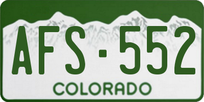 CO license plate AFS552