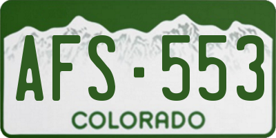 CO license plate AFS553