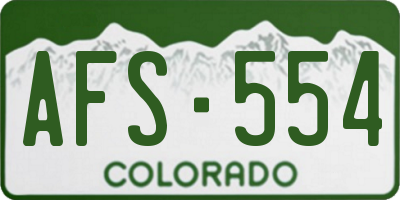 CO license plate AFS554