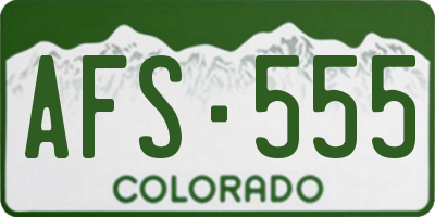 CO license plate AFS555