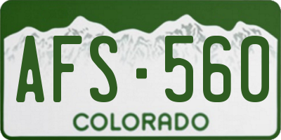 CO license plate AFS560
