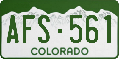 CO license plate AFS561