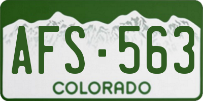 CO license plate AFS563
