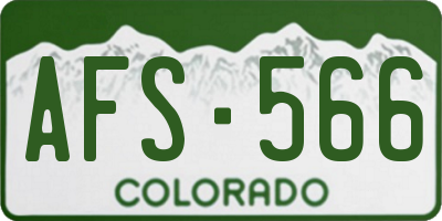CO license plate AFS566