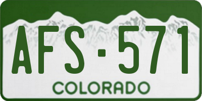 CO license plate AFS571