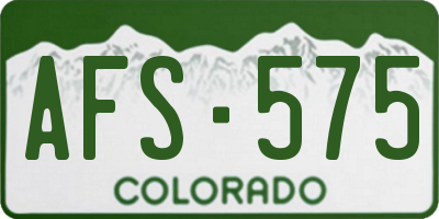 CO license plate AFS575