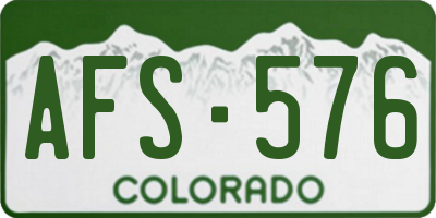 CO license plate AFS576