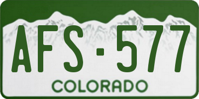 CO license plate AFS577