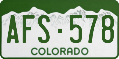 CO license plate AFS578