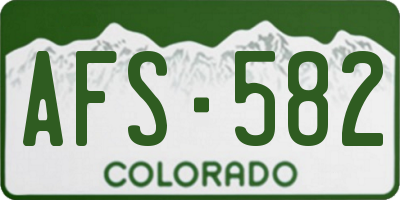 CO license plate AFS582