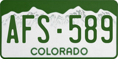 CO license plate AFS589