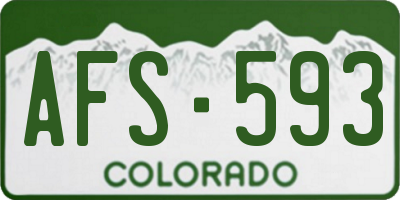 CO license plate AFS593